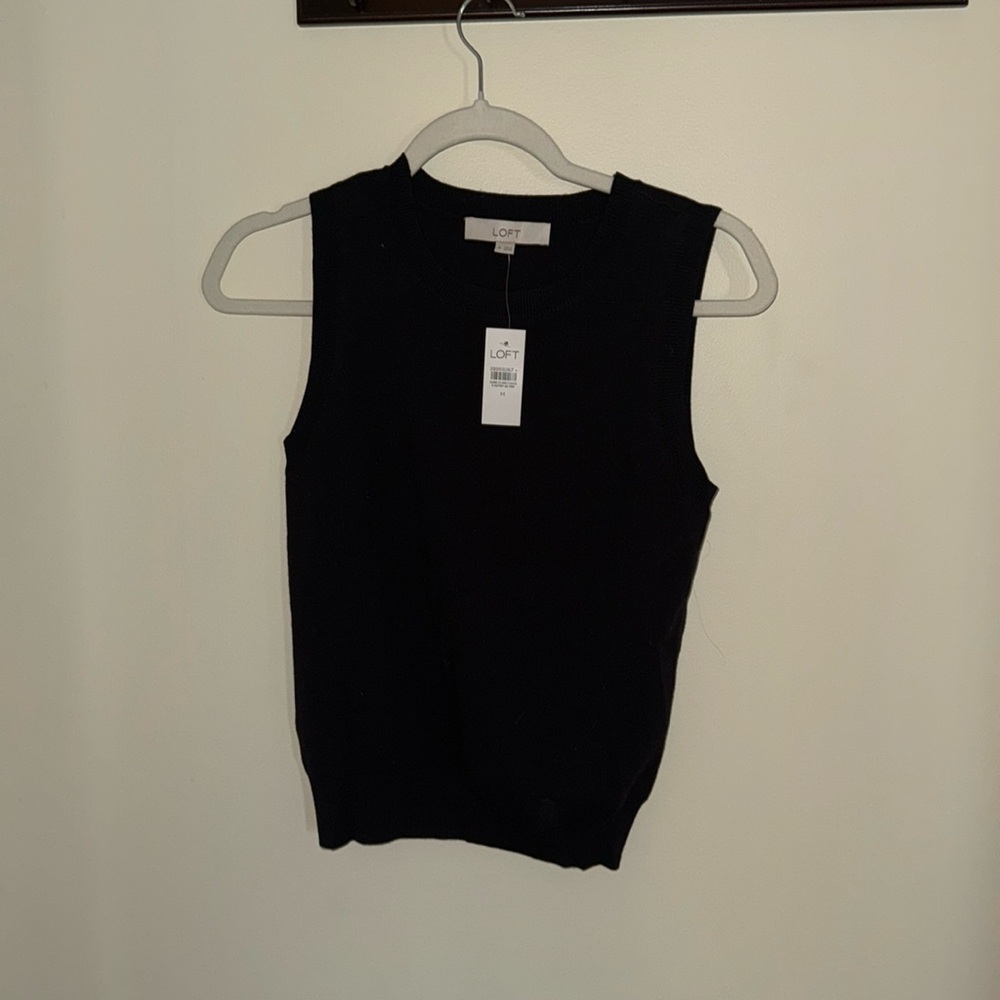 LOFT: black sleeveless sweater tank top